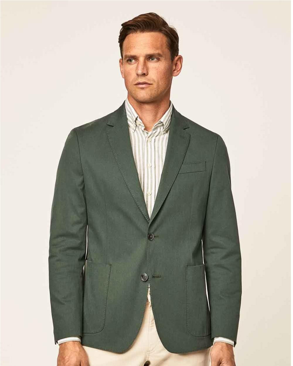 Americana tencel hombre VERDE OSCURO