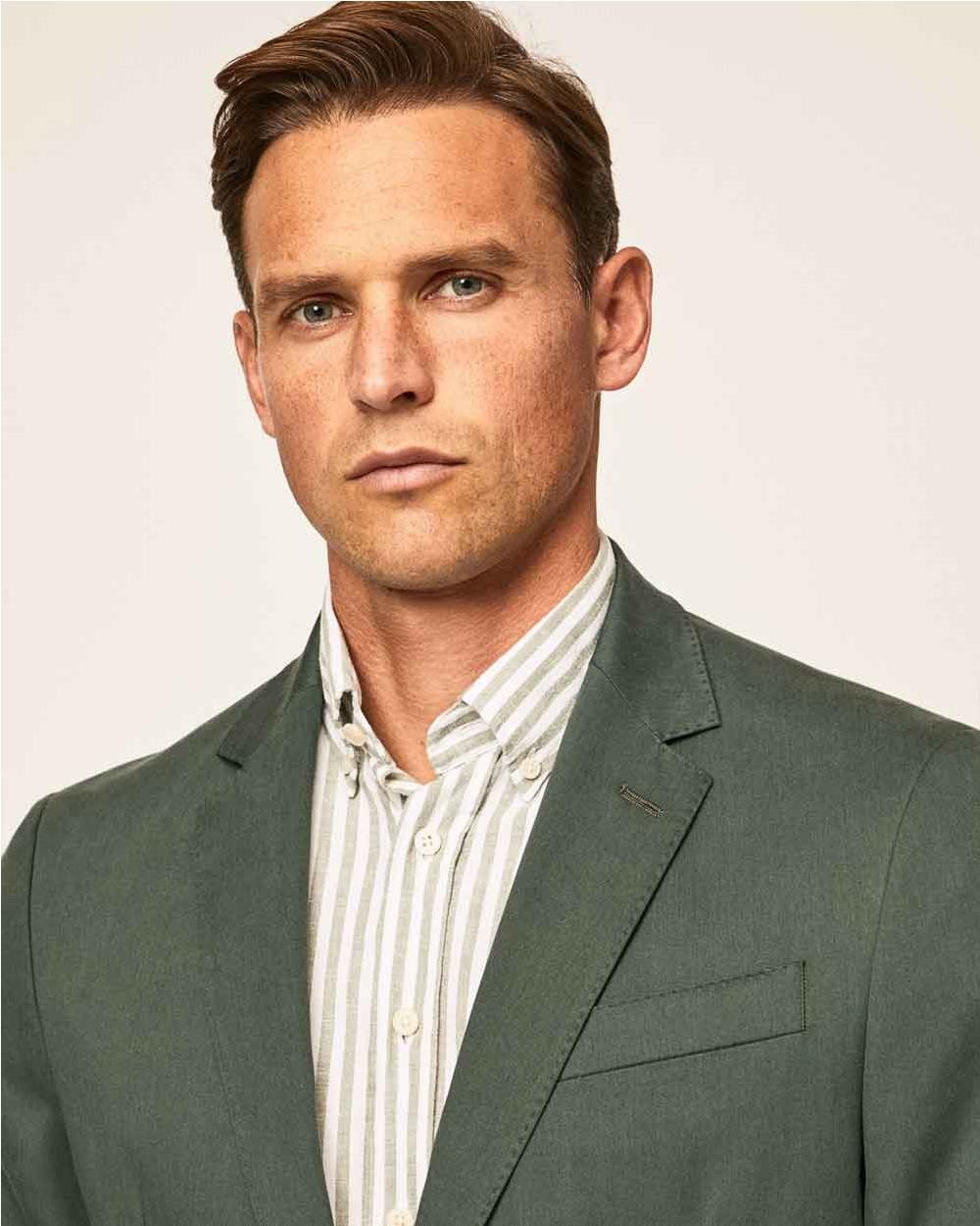 Americana tencel hombre VERDE OSCURO