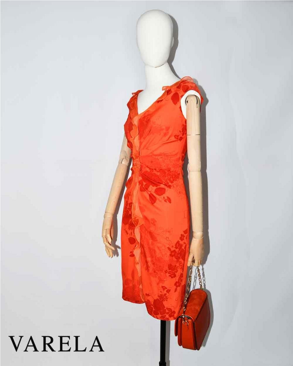 Vestido volante Varela mujer naranja