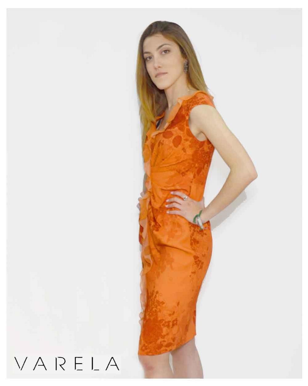 Vestido volante Varela mujer naranja