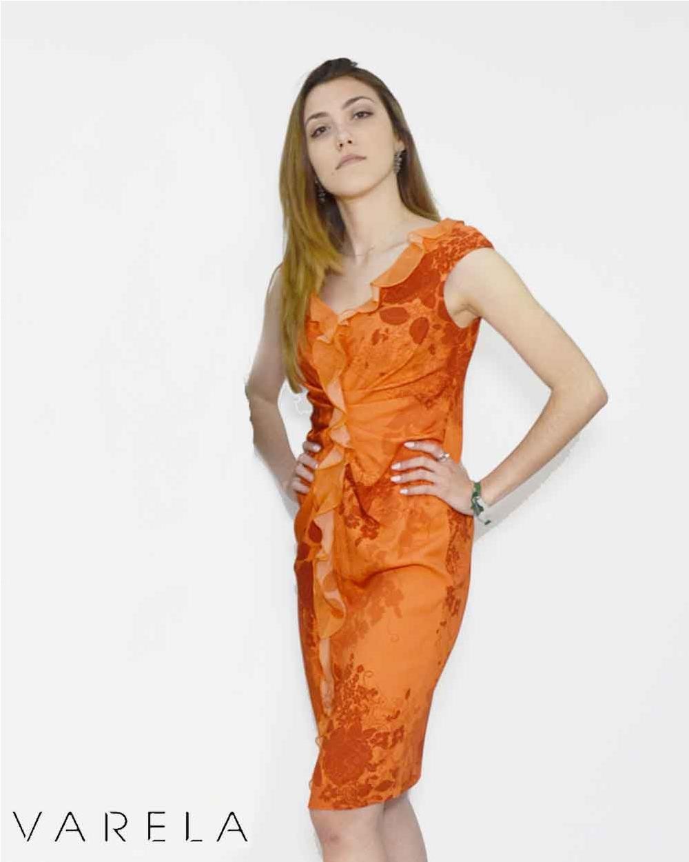 Vestido volante Varela mujer naranja
