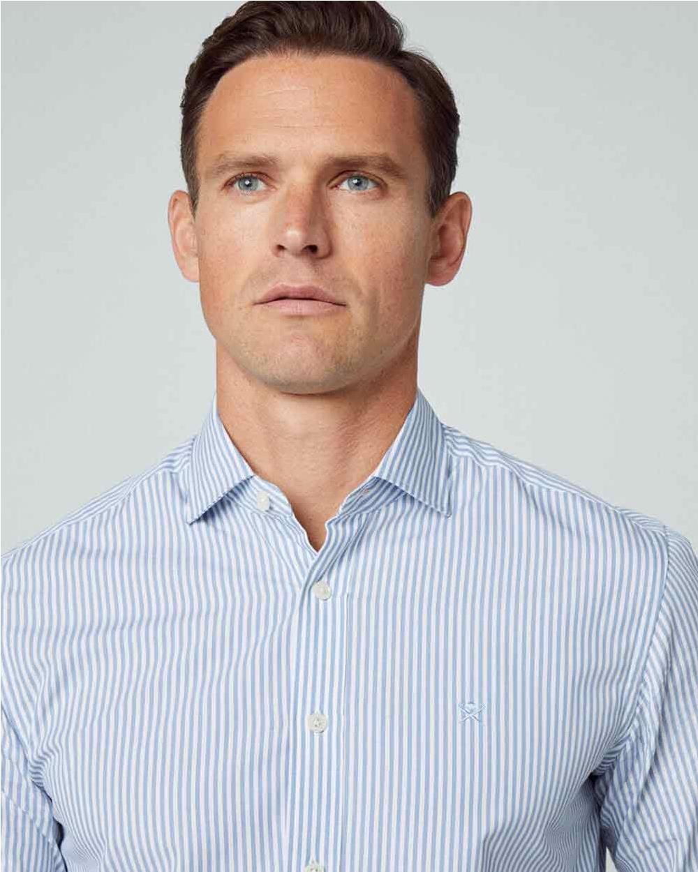 Camisa Striped slim fit hombre AZUL