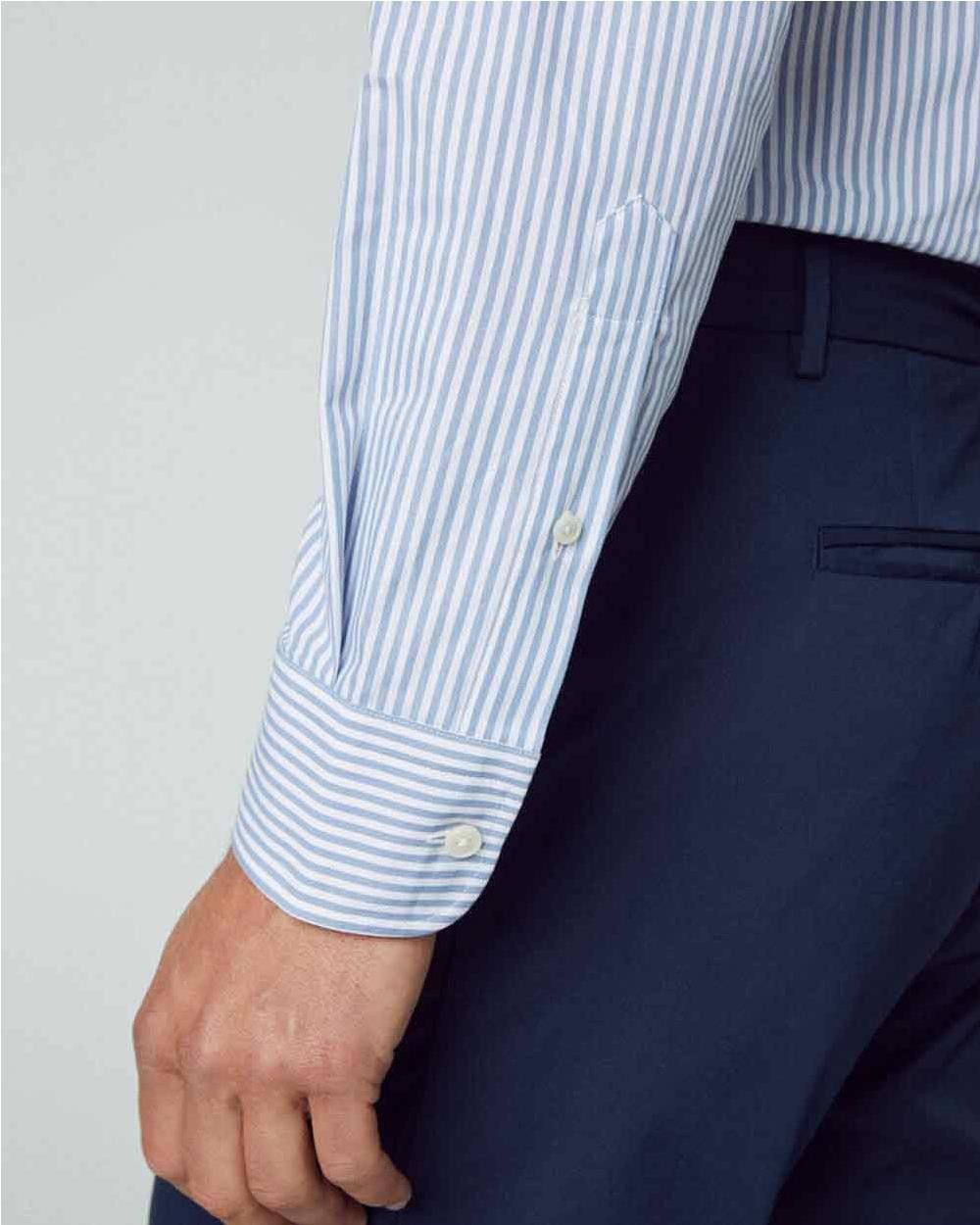 Camisa Striped slim fit hombre AZUL