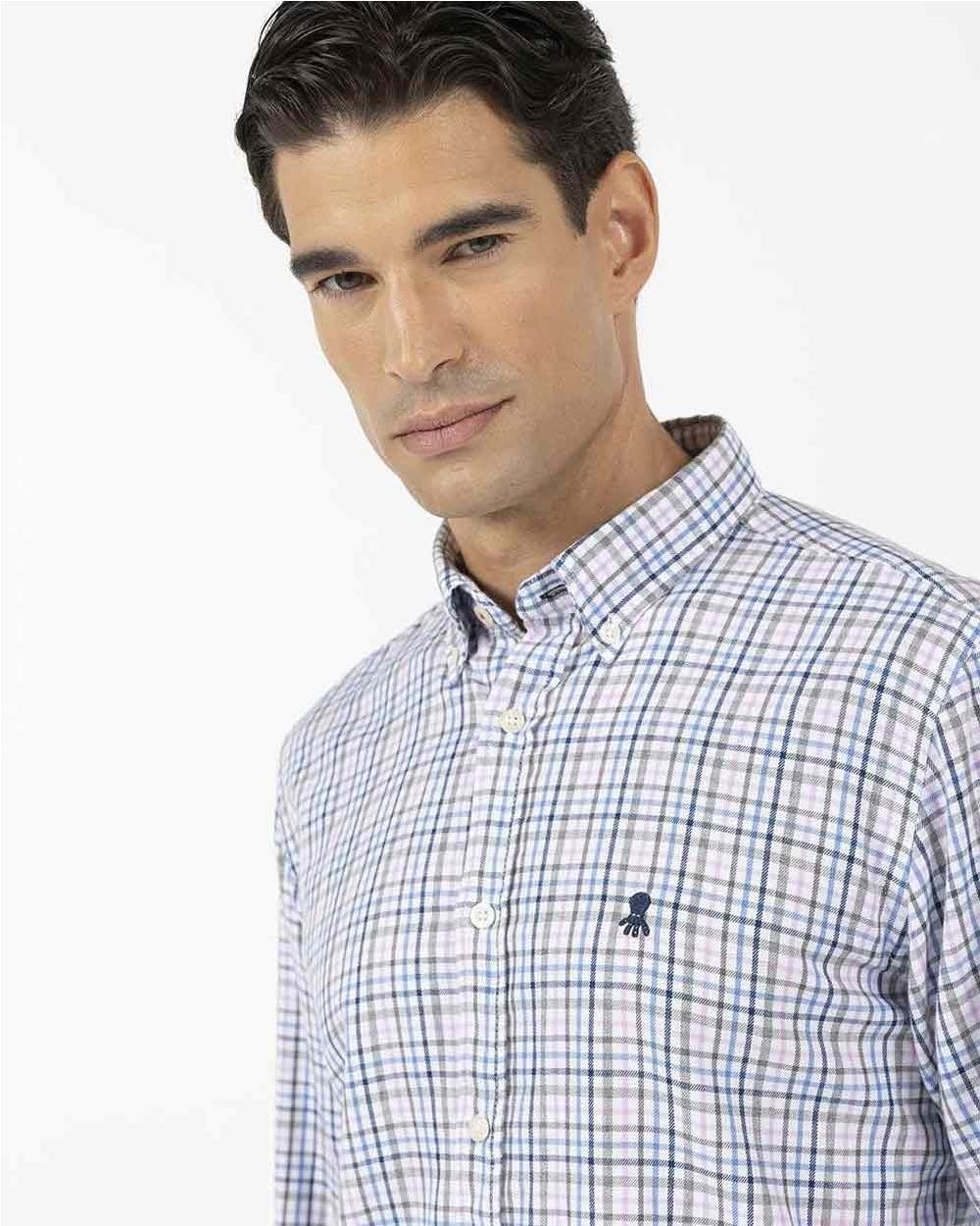 Camisa Bloom hombre print cuadro
