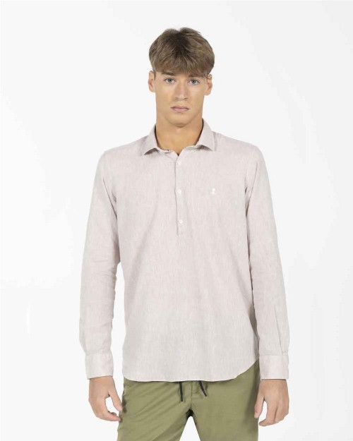 Camisa lino guayabera hombre