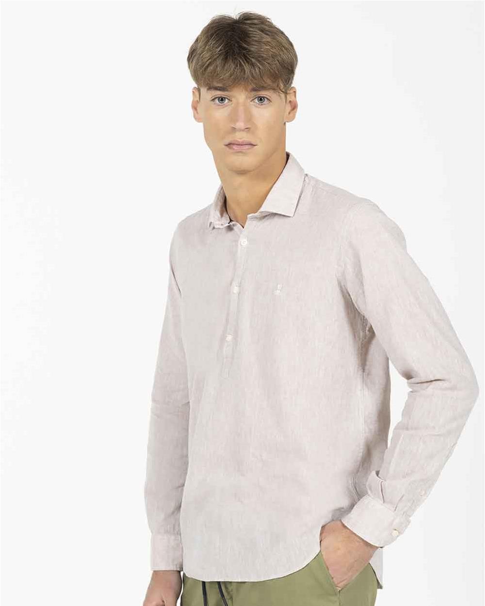 Camisa lino guayabera hombre