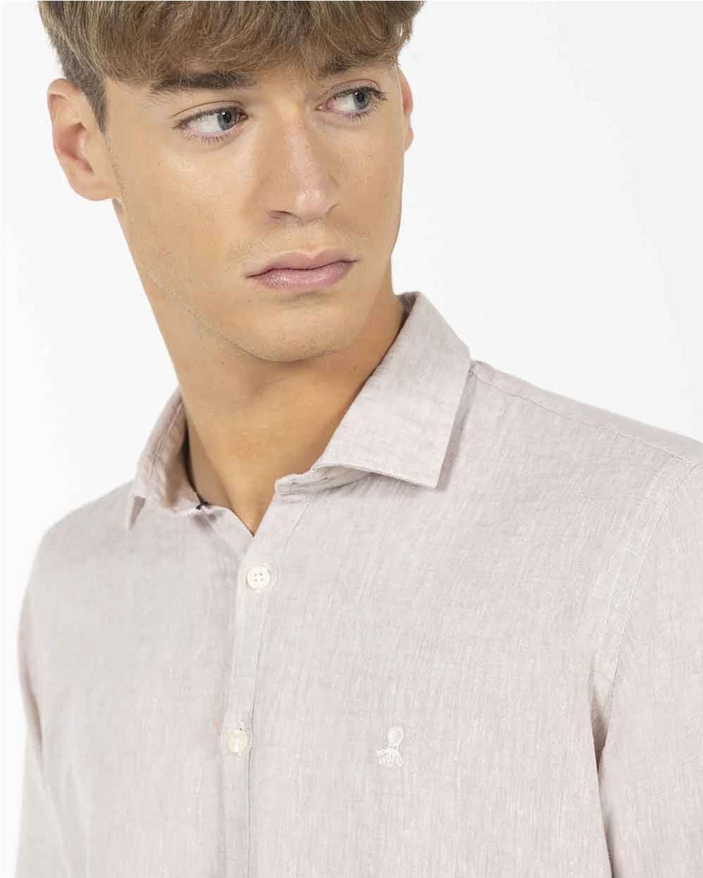 Camisa lino guayabera hombre