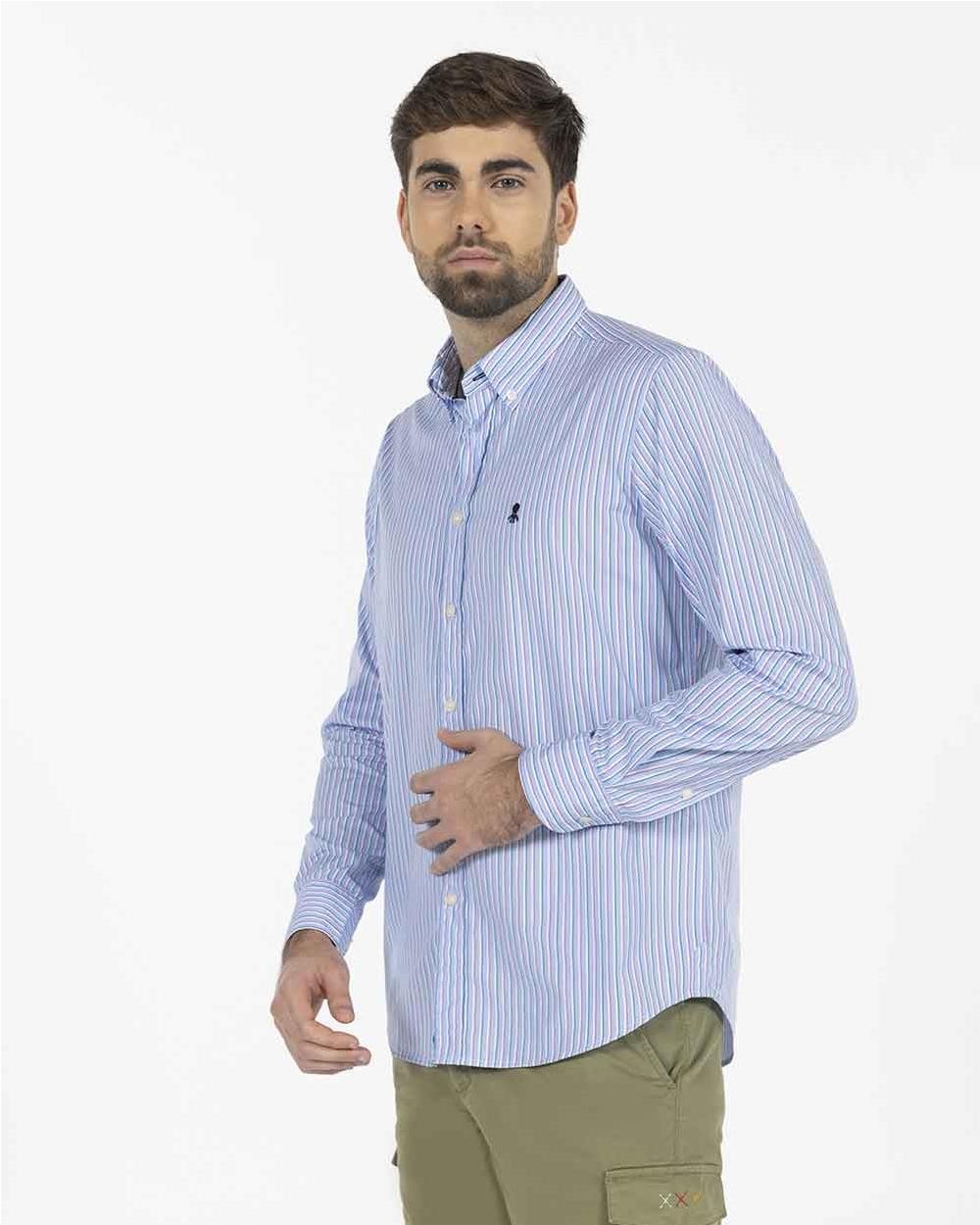 Camisa rayas popelín hombre