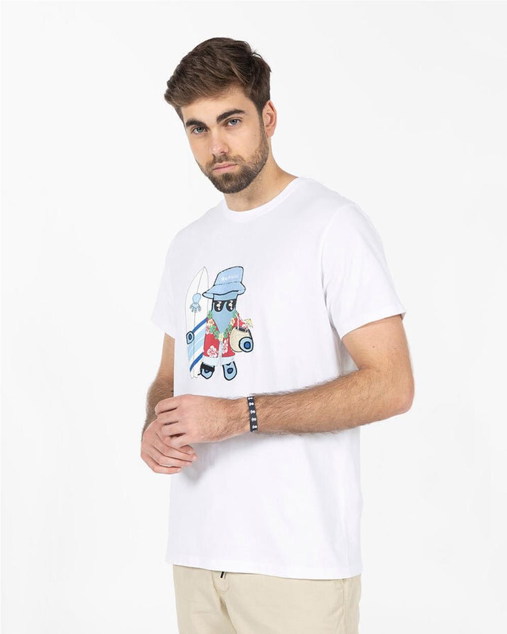 Camiseta Hawaiano hombre BLANCO