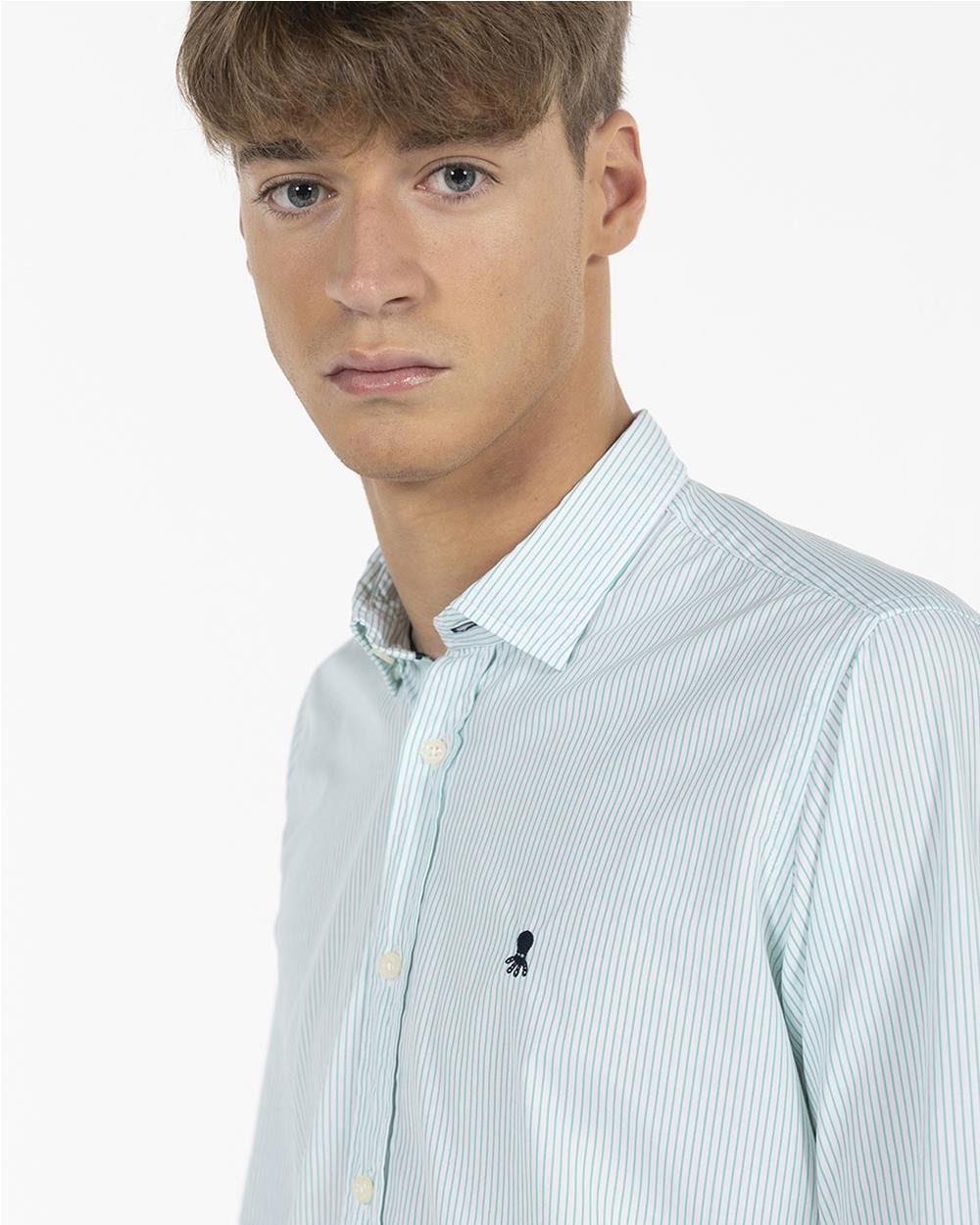 Camisa popelin hombre verde menta MENTA