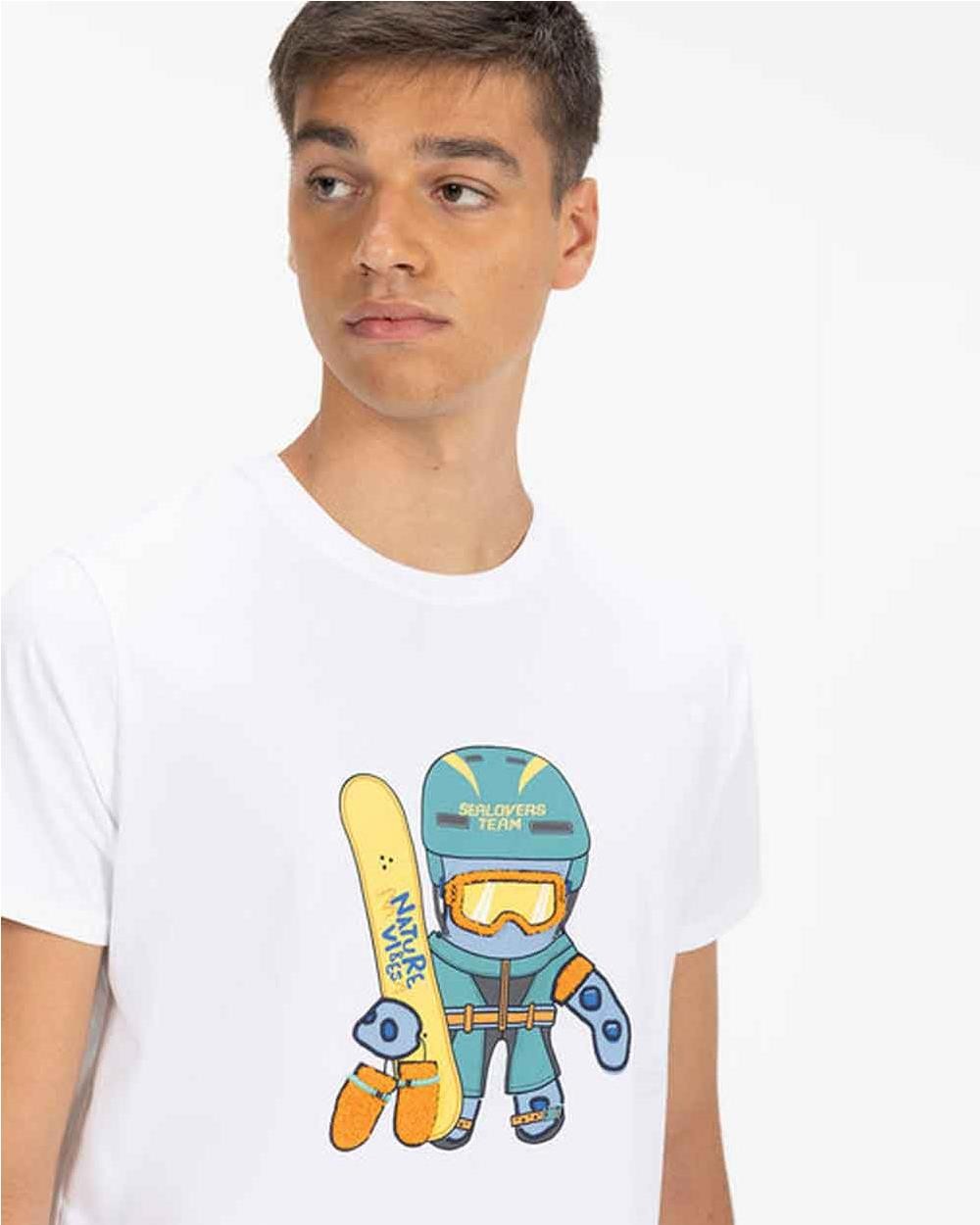 Camiseta Snowboard hombre BLANCO