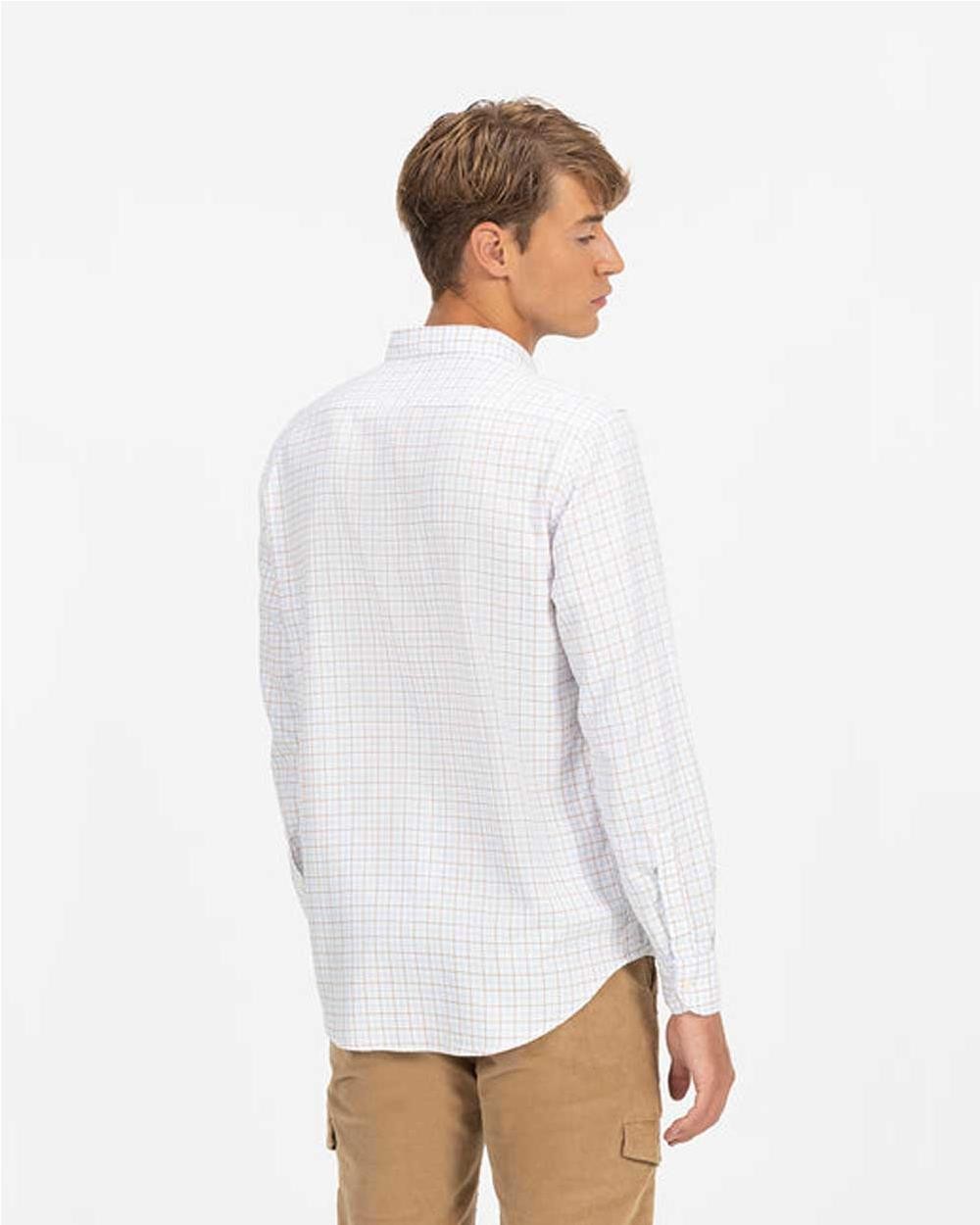 Camisa cuadro ventana oxford hombre...