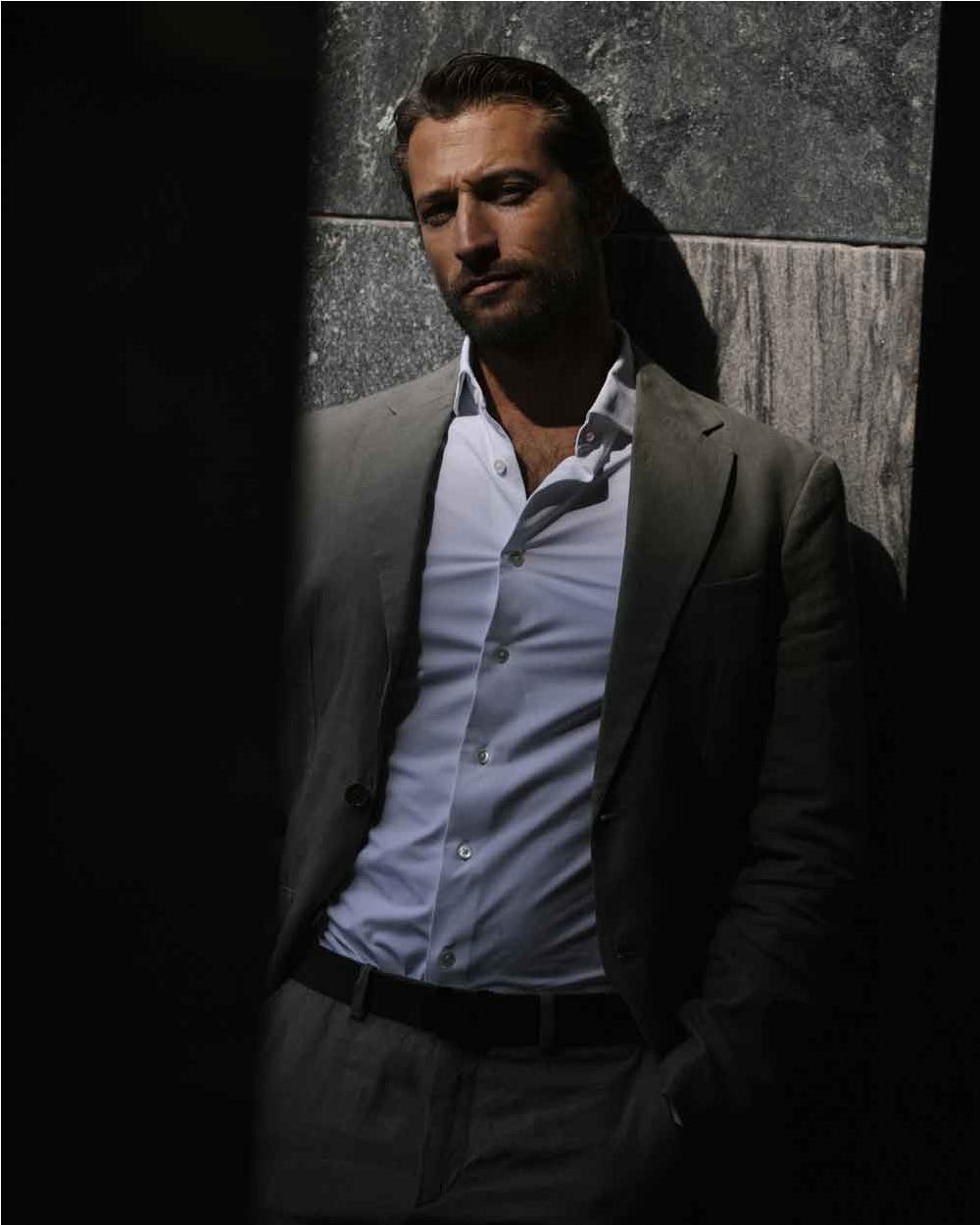 Camisa lisa Rossini fit hombre BLANCO