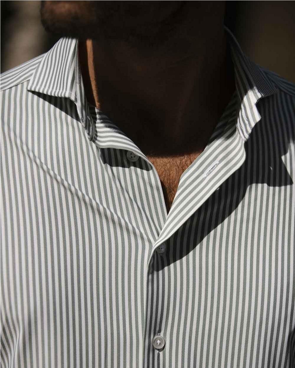 Camisa Rossini fit hombre rayas BLANCO