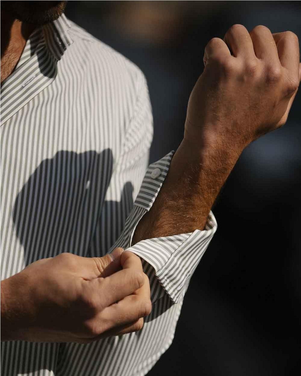 Camisa Rossini fit hombre rayas BLANCO