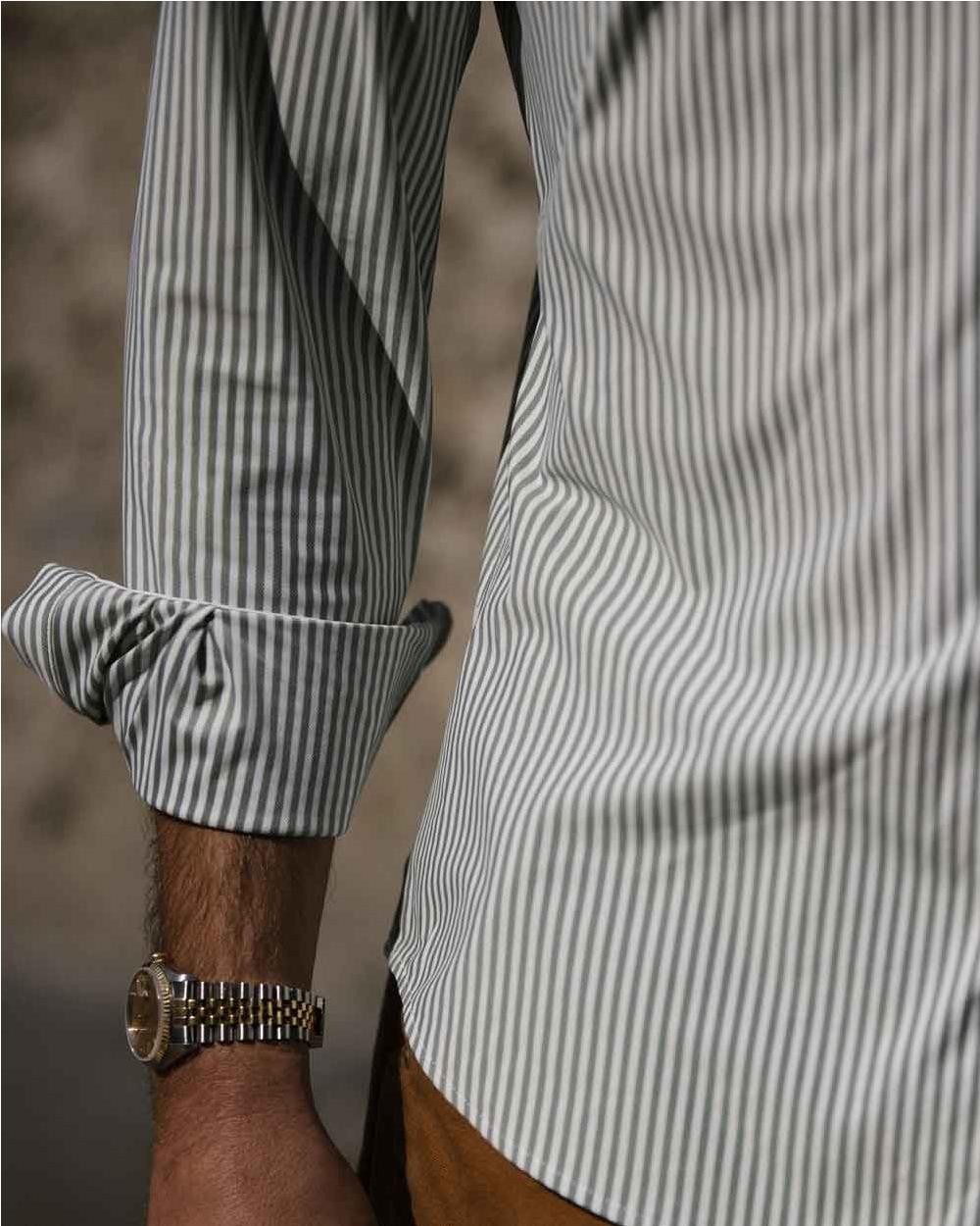 Camisa Rossini fit hombre rayas BLANCO