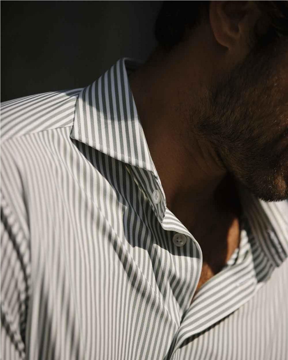 Camisa Rossini fit hombre rayas BLANCO