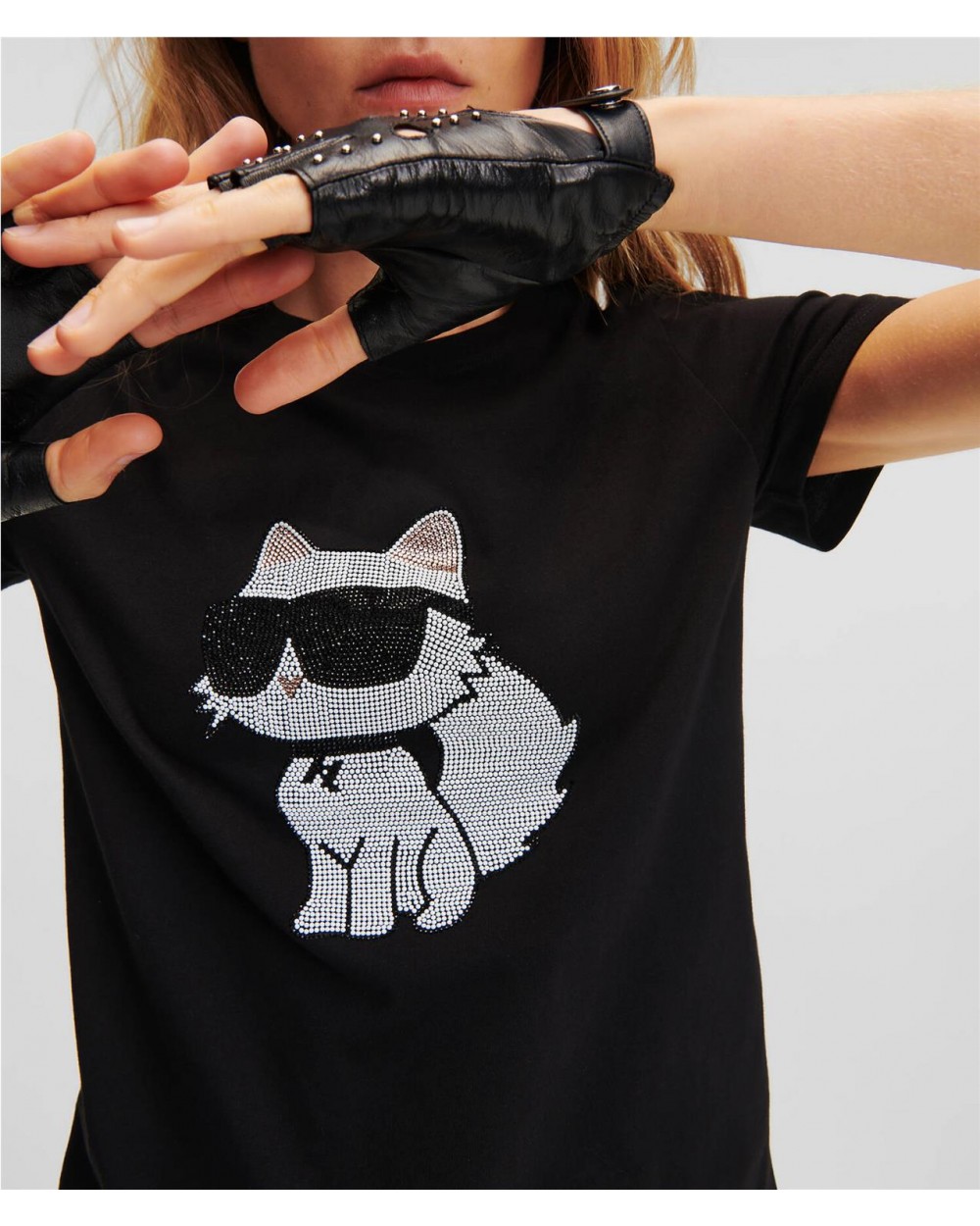 T-shirt Ikonik Choupette mujer NEGRO